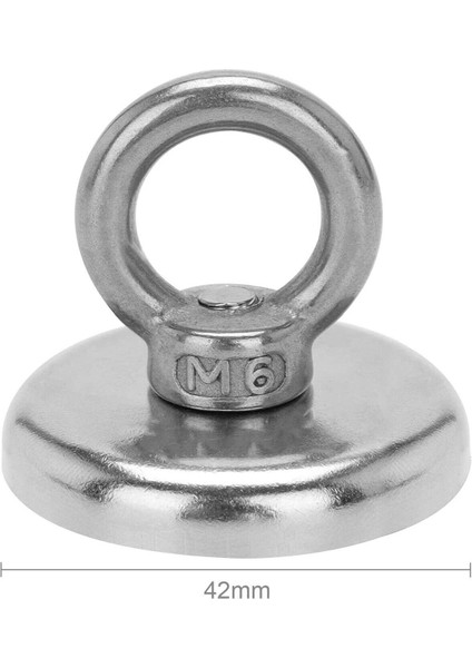 Magnet Fishing 42 mm Halkalı Neodyum Pot Mıknatıs, Güçlü Deniz Kanca Kurtarma Mıknatısı