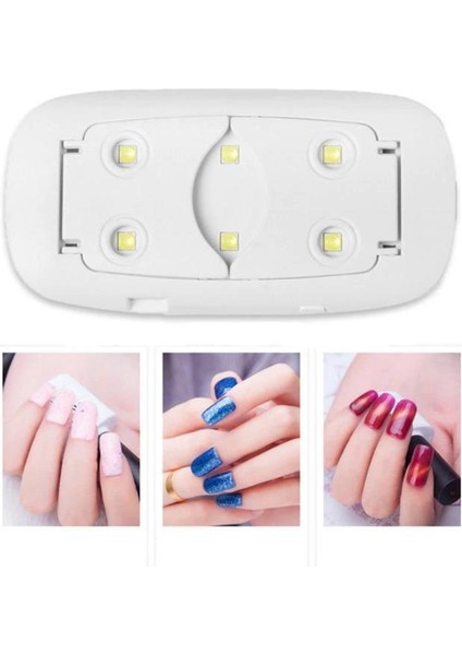 Uv 6W Mini Jel Tırnak Oje USB LED Lambası 45-60S Hızlı Kurutma Beyaz