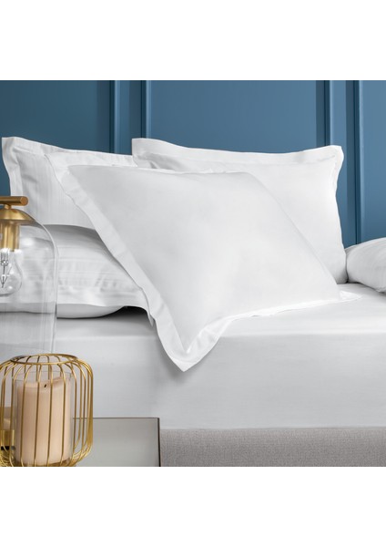 Bedding Maisy Bambu Saten Çift Kişilik xl Lastikli Çarşaf - Beyaz