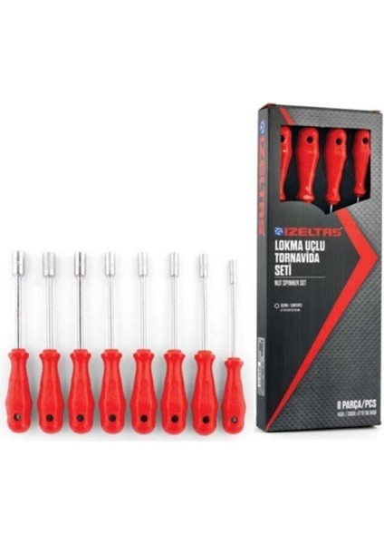 Izeltaş 4770 00 8108 Lokma Uçlu Tornavida Takımı 8 Parça