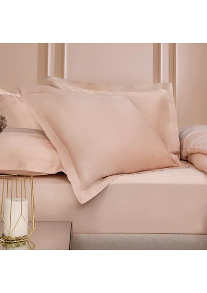 Bedding Maisy Bambu Saten Çift Kişilik Lastikli Çarşaf - Blush