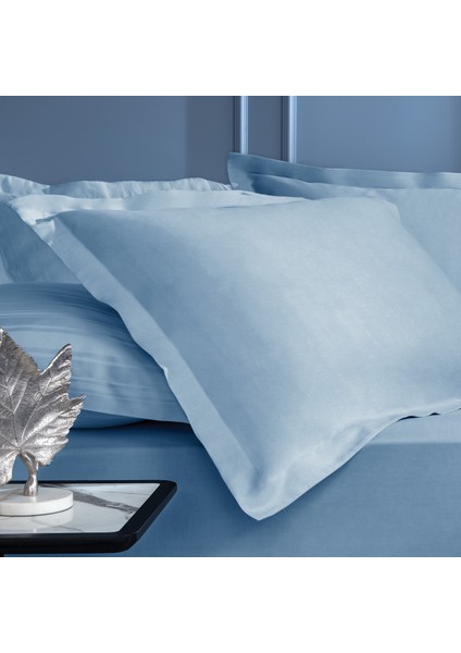 Bedding Maisy Volanlı Bambu Saten 2'Li Yastık Kılıfı - Indigo