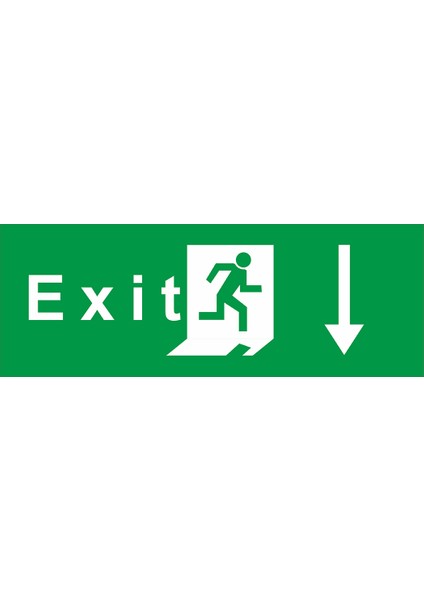 Iş Güvenliği Levhası - Exit Aşağı Ok