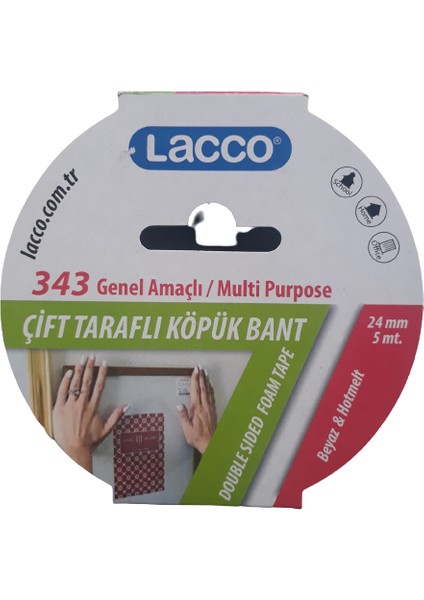 Çift Taraflı Köpük Bant 24MMX5MT