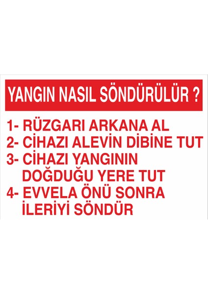 Iş Güvenliği Levhası - Yangın Nasıl Söndürülür