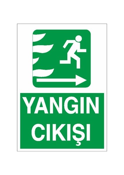 Iş Güvenliği Levhası - Yangı Çıkışı Sağ Ok