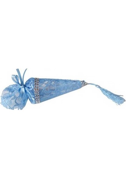 Şeker Külahı Süslü Dantelli Üstü Güllü - 10'lu Pembe