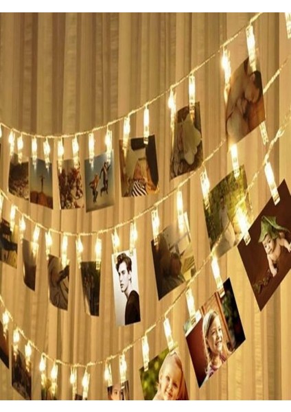 LED Işıklı Fotoğraf Mandalları 20 Adet modelleri