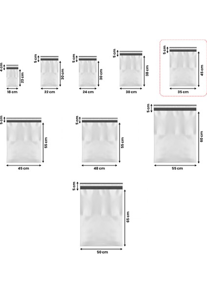 Baskısız Bantlı Kargo Poşeti -35*45+5 - 500ADET