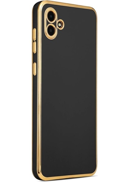 Galaxy A04 Kılıf Kamera Korumalı Altın Kenar Tasarım Silikon