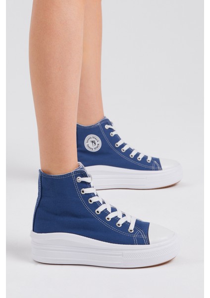 Kadın Lacivert Rahat Kalıp Kalın Tabanlı Uzun Spor Ayakkabı modelleri