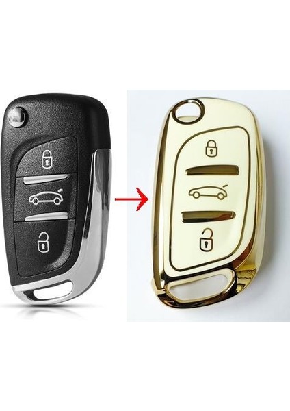 Peugeot Citroen Nano Silikon Anahtar Kılıfı Kumanda Kılıfı Beyaz modelleri