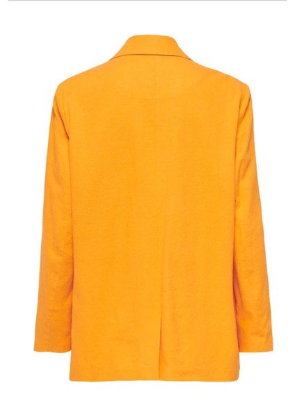Oversize Minimalist Keten Kadın Ceket - Uzun Kol - Çift Düğme fiyatları