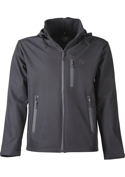 Siyah Kapüşonlu Softshell Mont