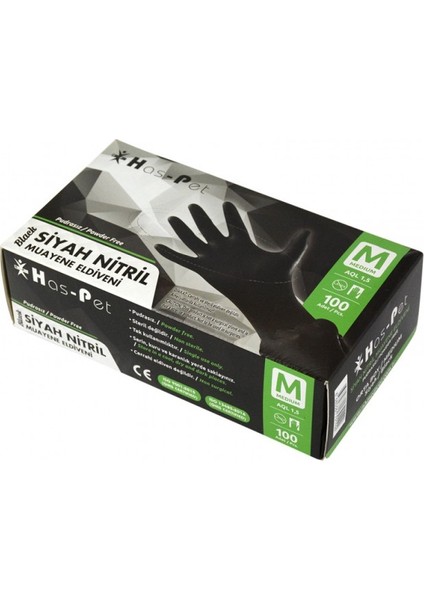 Haspet Siyah Nitril Pudrasız ELDIVEN100 Lü 20 Paket
