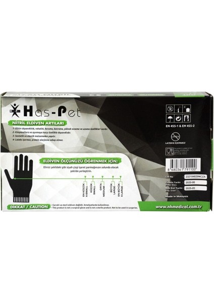 Haspet Siyah Nitril Pudrasız ELDIVEN100 Lü 20 Paket fiyatları