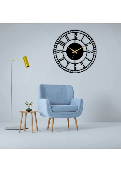 Arteka Design Clasico Minute Metal Siyah 49 cm Sessiz Akar Mekanizmalı Duvar Saati