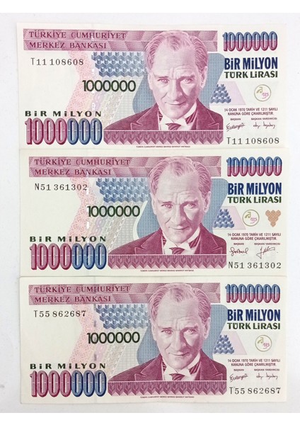 Yediotuz Digital Pazarlama 7. Emisyon 1.000.0000 Türk Lirası Eski Koleksiyon Para. Hatıra Para. Hobi Para.