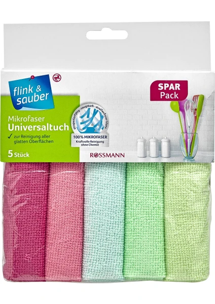 Flink & Sauber Mikrofiber Toz Alma Bezi Mikrofiber 5'li