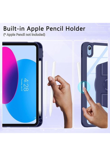 Apple iPad 7. 8. 9. Nesil 10.2" Kılıf Dik-Yatay Kalem Bölmeli Smart Case 2019 2020 2021