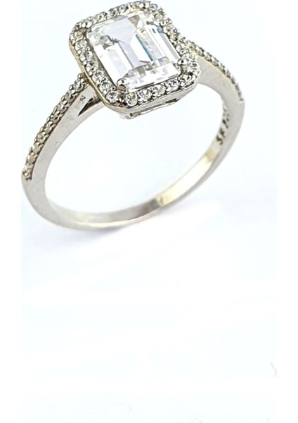 Baget Zirkon Taşlı 925 ayar Gümüş Tek Taş Yüzük fiyatları