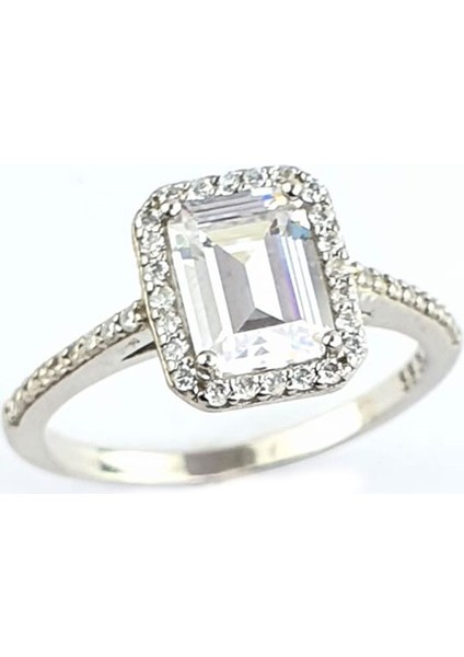 Baget Zirkon Taşlı 925 ayar Gümüş Tek Taş Yüzük modelleri