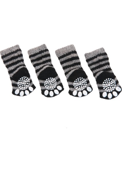 Karlıe Köpek Çorabı 4lü S 45X35MM Gri-Siyah
