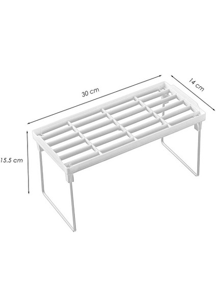 Org-04 4lü Raf Düzenleyici - Dolap Içi Düzenleyici Raf - Tabak Bardak Rafı - Raf Yükseltici