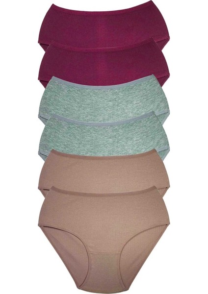 6 Adet Kadın Yüksek Bel Ribana Bato Külot S084