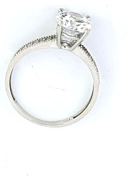 Zirkon Taşlı 925ayar Gümüş Tek Taş Yüzük fiyatları