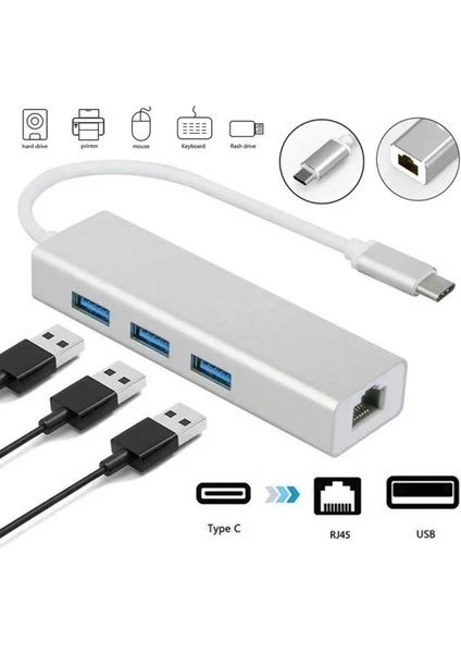 FC05 USB3.0 To RJ45 Ethernet 4ın1 Çevirici Dönüştürücü Adaptör