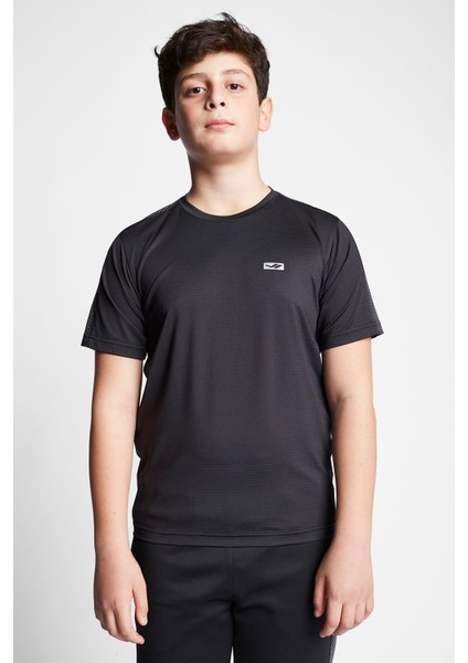 Siyah Çocuk Kısa Kollu T-Shirt 23B-3135