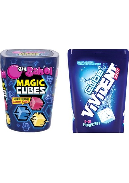 Cube Sakız Nane 86 gr + Big Babol Magıc Cubes Sakız Karışık Meyve 86 gr