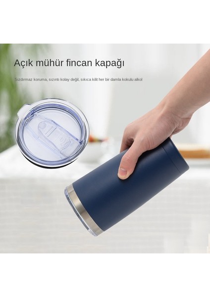 600ML Paslanmaz Çelik Termos Kupa - Mavi (Yurt Dışından)