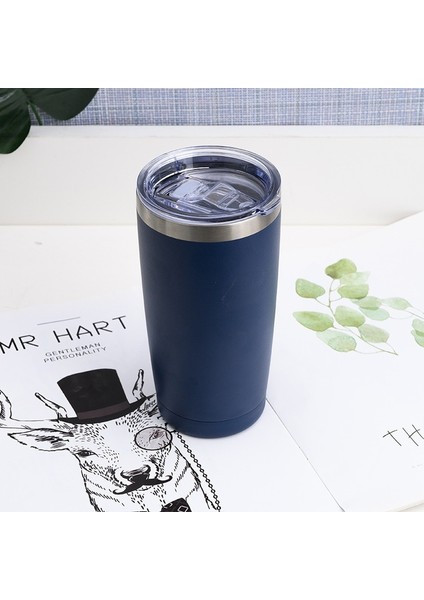 600ML Paslanmaz Çelik Termos Kupa - Mavi (Yurt Dışından)