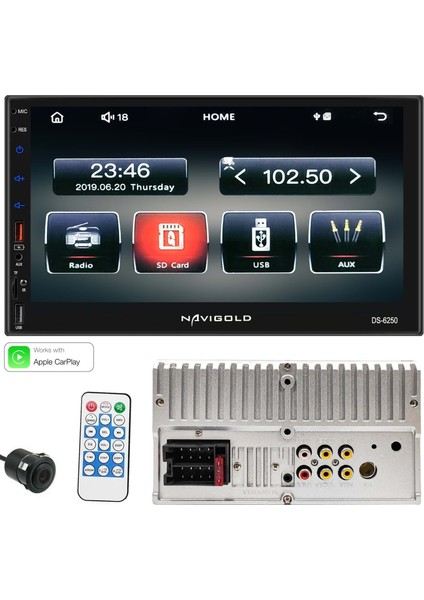 Navıgold Double Teyp 7" 4X55W Bt/usb/sd/fm/aux Carplay Kameralı DS-6250