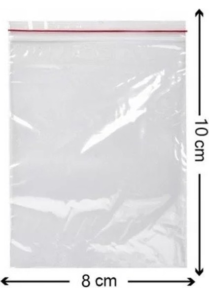 Kilitli Torba 8x10 cm 100'lü Kilitli Naylon Poşet Şeffaf Torba