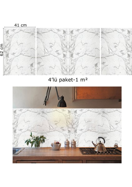 Kendinden Yapışkanlı Çizgili Desenli Pvc Panel 41X62 cm (4 Adet) 1 M²