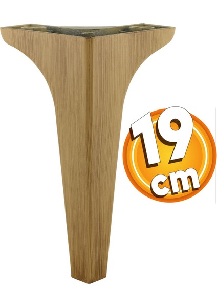 Sedef Lüks Mobilya Kanepe Sehpa Tv Ünitesi Koltuk Ayağı 19 cm Ahşap Desenli Kahverengi Baza Ayakları