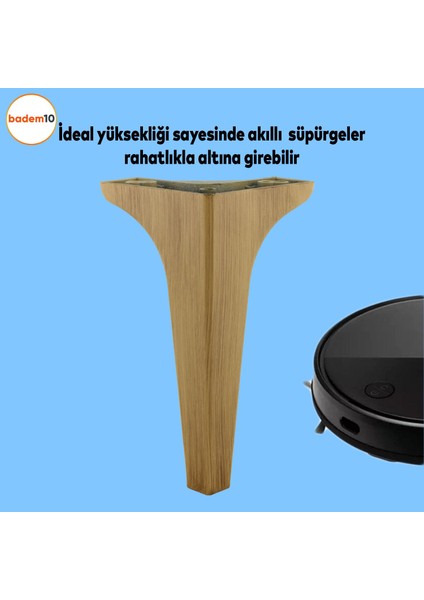Sedef Lüks Mobilya Kanepe Sehpa Tv Ünitesi Koltuk Ayağı 19 cm Ahşap Desenli Kahverengi Baza Ayakları fiyatları