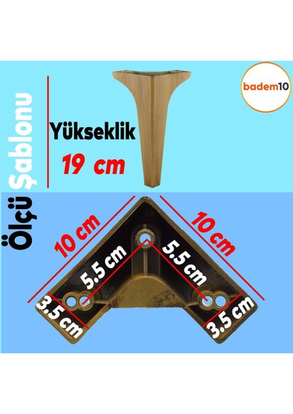 Sedef Lüks Mobilya Kanepe Sehpa Tv Ünitesi Koltuk Ayağı 19 cm Ahşap Desenli Kahverengi Baza Ayakları fırsatları