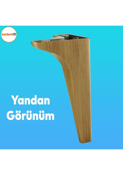 Sedef Lüks Mobilya Kanepe Sehpa Tv Ünitesi Koltuk Ayağı 19 cm Ahşap Desenli Kahverengi Baza Ayakları indirimleri