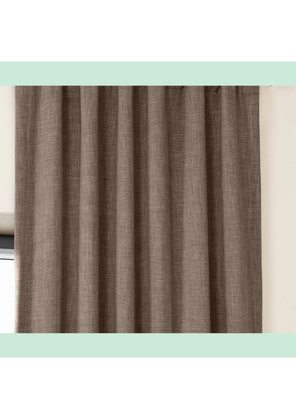 Taç Açık Kakao Keten Karartma Blackout Fon Perde, 1/2,5 Normal Pile, Tek Kanat, 90 x 240 cm modelleri