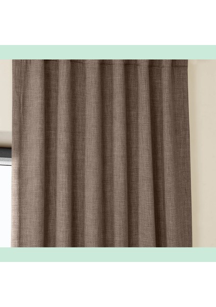 Taç Açık Kakao Keten Karartma Blackout Fon Perde, 1/2,5 Normal Pile, Tek Kanat, 90 x 240 cm fırsatları