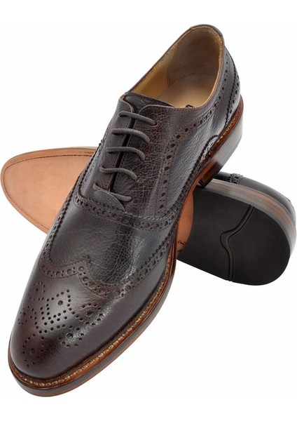 El Yapımı Deri Günlük Erkek Ayakkabı Koyu Kahve modelleri