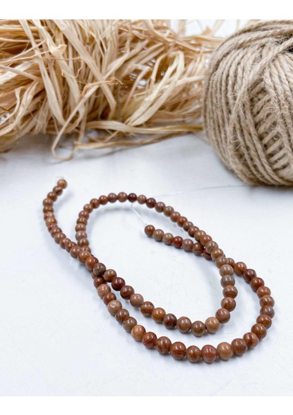 Jasper Küre Kesim 4 mm Doğal Taş Dizi