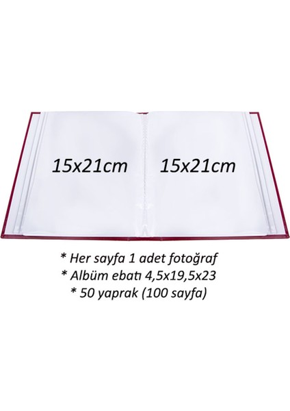 Pencereli Kırmızı Fotoğraf Albümü 100'lük 15 x 21 cm 68100 fiyatları