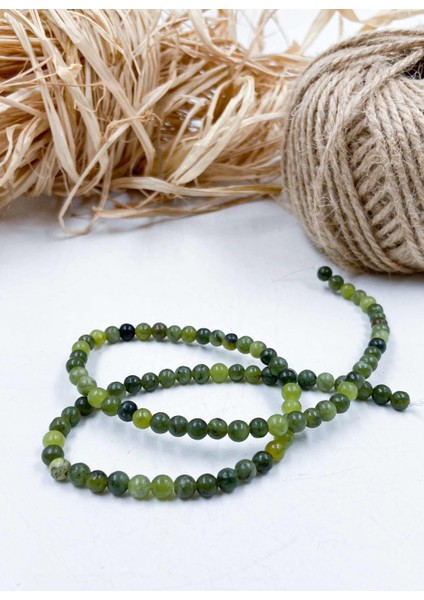 Jasper Küre Kesim 4 mm Doğal Taş Dizi