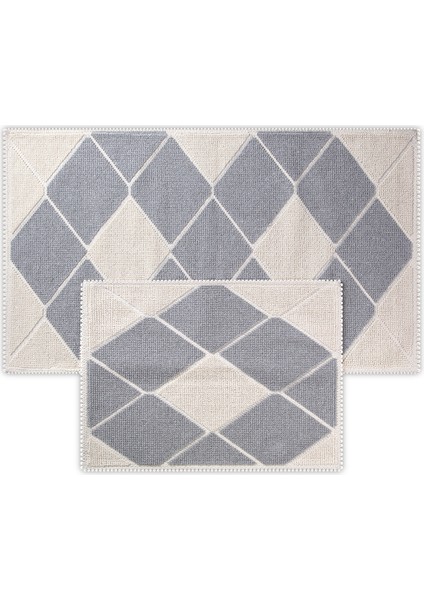 Alanya Doğal Pamuklu 2'li Banyo Kilim Seti