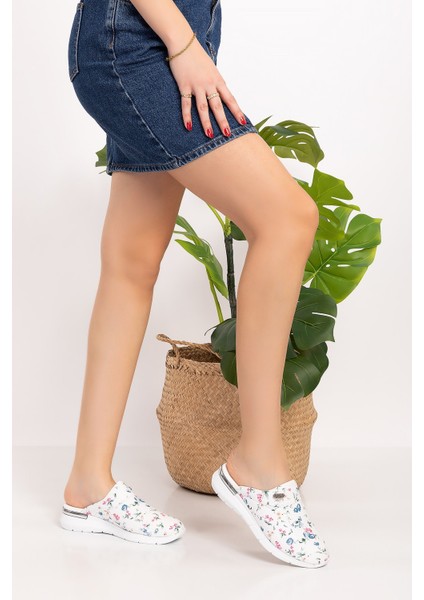 Pastel Çiçek Desenli Comfort Taban Kadın Ortopedik Sabo Terlik 1009 fırsatları